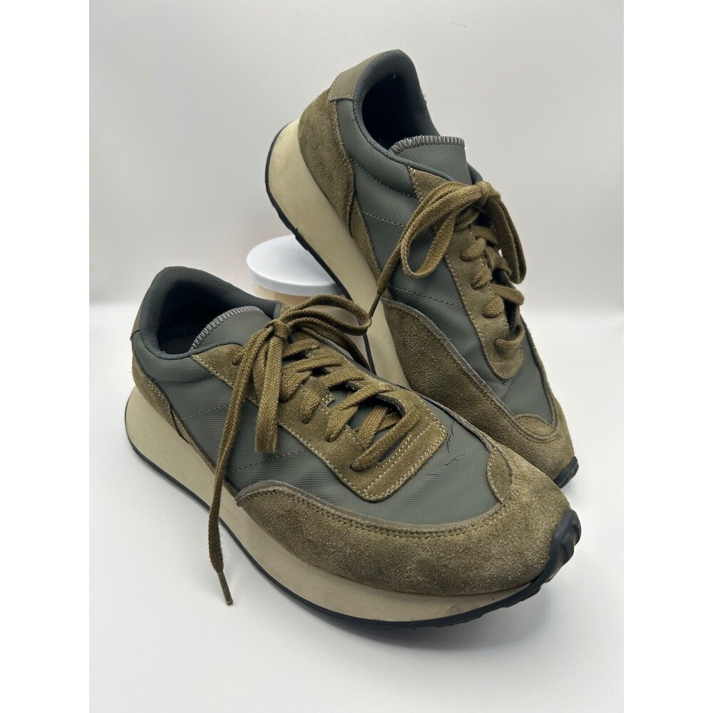 Common Projects Olive Green and Tan Suede Athletic Sneakers